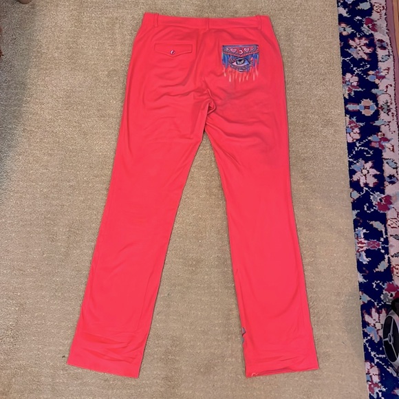 Hand painted straight legged bright coral BCBG Maxmara Slack size 8 - Picture 4 of 16
